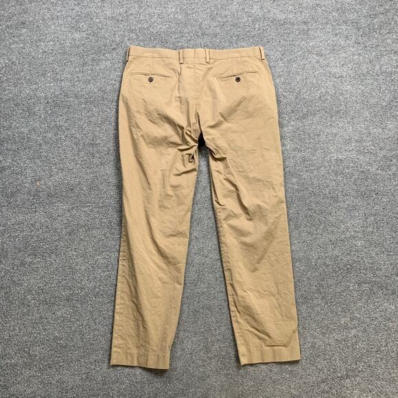 J Crew Pants Mens 34 Parchment Cotton Blend Ludlow SLIM Stretch Chino Flat Front - Picture 10 of 12